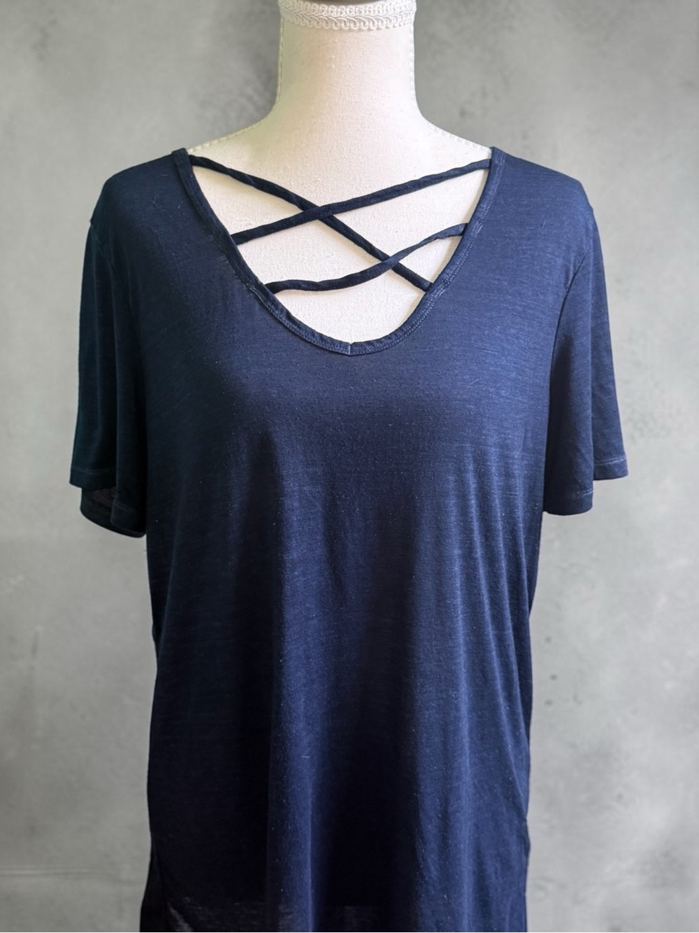 Women's Mark New York Navy Performance Short Sleeve Tee - Medium
